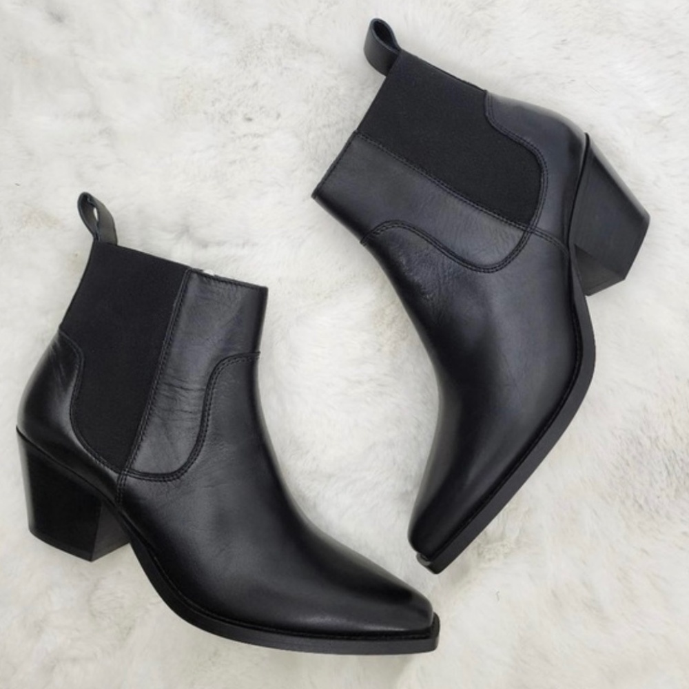 Everlane Black Leather The Western Ankle Boot